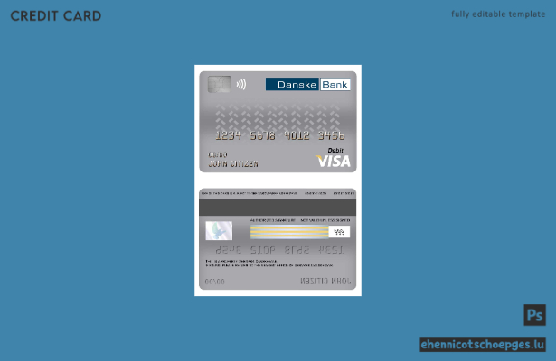 Mustervorschau der Danskebank Visa-Debitkarte für Dänemark